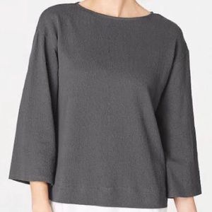 Pure Jill Charcoal Gray Linen Top Blouse
